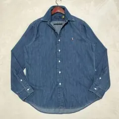美品　ポロラルフローレン　現行QRタグ　ダンガリーシャツ　ゆったりサイズ