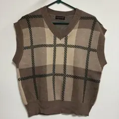 repipi armario チェック柄ニットベスト M