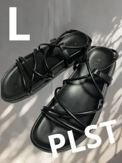プラステ　PLST ナローストラップスポーツサンダル L 黒　ブラックのサムネイル