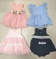 MezzoPiano/ Bebe ベビー服 ワンピース 4点セット