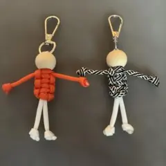 ハンドメイド 人形型チャーム 2点セット