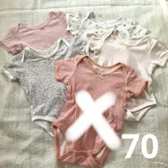 半袖ロンパース　西松屋　4枚セット　ピンク系