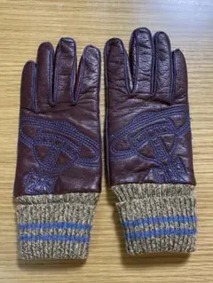 ヴィヴィアンウエストウッド 手袋　グローブ　レザー　刺繍　オーブ