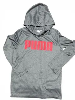 【美品】プーマ　PUMAプルオーバーフーディー　グレー　US M (10/12)