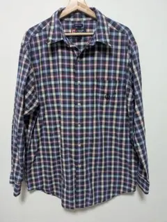 CHAPS 長袖チェックシャツ XL相当 刺繍ロゴ 大きいサイズ アメカジ