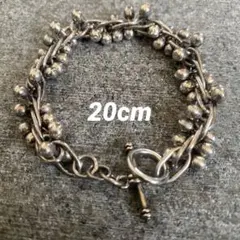 ヴィンテージ メキシコ DNA シルバー パール ブレスレット 20cmのサムネイル
