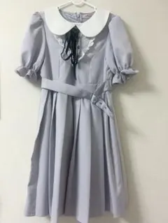 アンクルージュ　薄紫　丸襟ワンピース