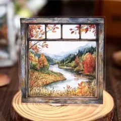 【M15】シール 6種120枚 PETステッカー 窓 風景 季節 コラージュ素材