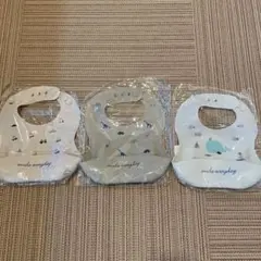 車＋鯨＋恐竜子供お食事エプロン3枚セット　男の子シリコンビブ　保育園防水エプロン