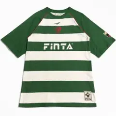 FINTA フィンタ　ボーダーTシャツ　Lサイズ　緑×白　サッカー　ブラジルのサムネイル