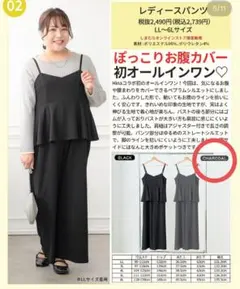 A37.【Hina Style】しまむら ペプラムオールインワン グレー LLのサムネイル