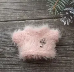 ラブブ 着せ替え服　ぬいぐるみ服　ファー　セーター　もこもこ　ピンク