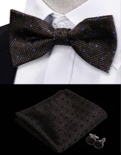 蝶ネクタイチーフカフス ドット ブライダル 結婚式披露 二次会 ３点セット 新品