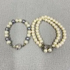 【H】お買い得✨イミテーション　パール　ブレスレット　2点セット　まとめ売り