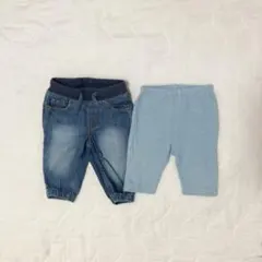 【送料込】デニムボトムスセット　80