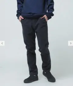 新品 BEAMS モールスキン ストレッチ テーパード パンツ ネイビー1