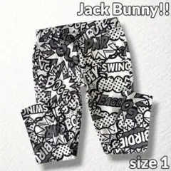 極美品 ジャックバニー アメコミ柄ストレッチパンツ ゴルフパンツ