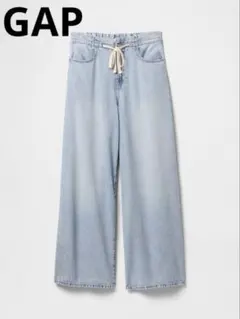 GAP ミッドライズスーパーライトプルオンバギーデニム