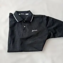 men's/残1点/Lsize/Srixon ブラック ポロシャツ 半袖/ゴルフ