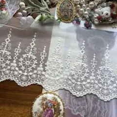 3m 綿刺繍チュールレース *お11-38