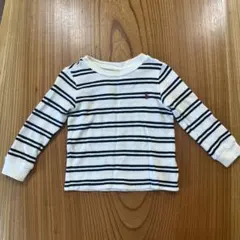 Ralph Lauren 長袖Tシャツ 18M 白/紺ストライプ