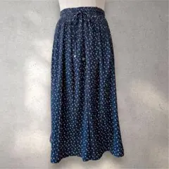 イッカ　スカーチョ　ワイドパンツ　ネイビー　総柄　M 美品　ガウチョパンツ