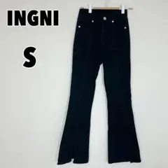 ♥INGNI♥ イング (S) フロントスリットフレアデニムパンツ
