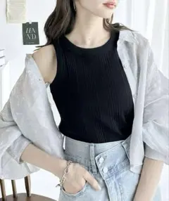 classicalelf オーガニックコットンタンクトップ ブラック