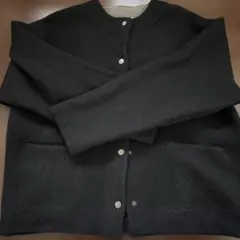 裏配色 スナップ ニット カーディガン
