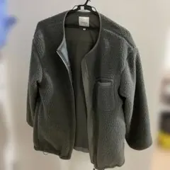 【LEPSIM】ノーカラーボアジャケット　カーキ
