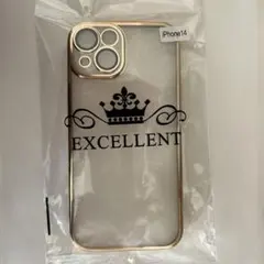 iPhone 14 透明ケース ゴールドフレーム(ストラップ付き)