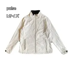 pulse ホワイト Lサイズ ジャンパー　アウター　ジップ