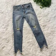 おしゃれ❤️MOUSSY マウジー ダメージデニム スキニー フリンジジーンズ