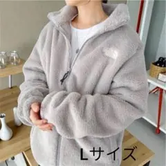THE NORTH FACE フリースジャケット Lサイズ グレーモコモコ韓国