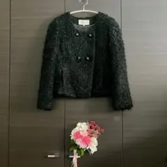 BALLSEY ノーカラーモヘアジャケット 38 ブラック