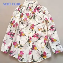 SCOT CLUB スコットクラブ シャツ 花柄 長袖 ピンク 薄手 M 日本製のサムネイル