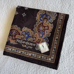 【未使用】イヴサンローランハンカチ ヴィンテージ 花柄 ユニセックス 54㎝南仏