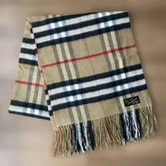 カシミヤ100% チェック柄マフラー