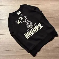 GU スヌーピー 70周年 限定 トレーナー 120 黒 裏起毛 ピーナッツ