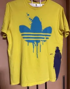 希少 adidas アディダス Tシャツ 3XLイエローストリート グラフィック