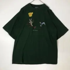 2909　ワーナーブラザーズ　刺繍　半袖　Tシャツ　緑