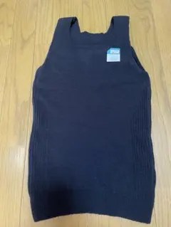 ブラック ニットベスト M-L 日本製