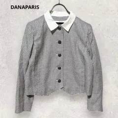 DANAPARIS BOUTIQUE 千鳥格子 ショートジャケット 白襟 上品