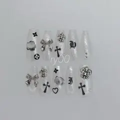 【現品】ネイルチップ　ちゅるん　わんほん　ガーリー　y2k キラキラ