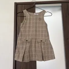 MIKI HOUSE ジャンバースカート 110サイズ チェック柄 綿100%