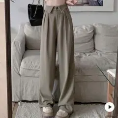 韓国ワイドレッグパンツ　レディース 秋服