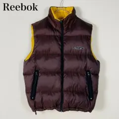 美品 90s リーボック M 中綿 ベスト メンズ リバーシブル ブラウンダウン