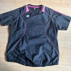 バレーボール 半袖シャツ 黒/ピンク