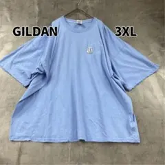 ギルダン 水色 半袖 Tシャツ 刺繍ロゴ 3XL ビッグシルエット【9760】