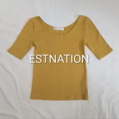 ESTNATION リブカットソー マスタードイエロー 38 M 五分袖のサムネイル